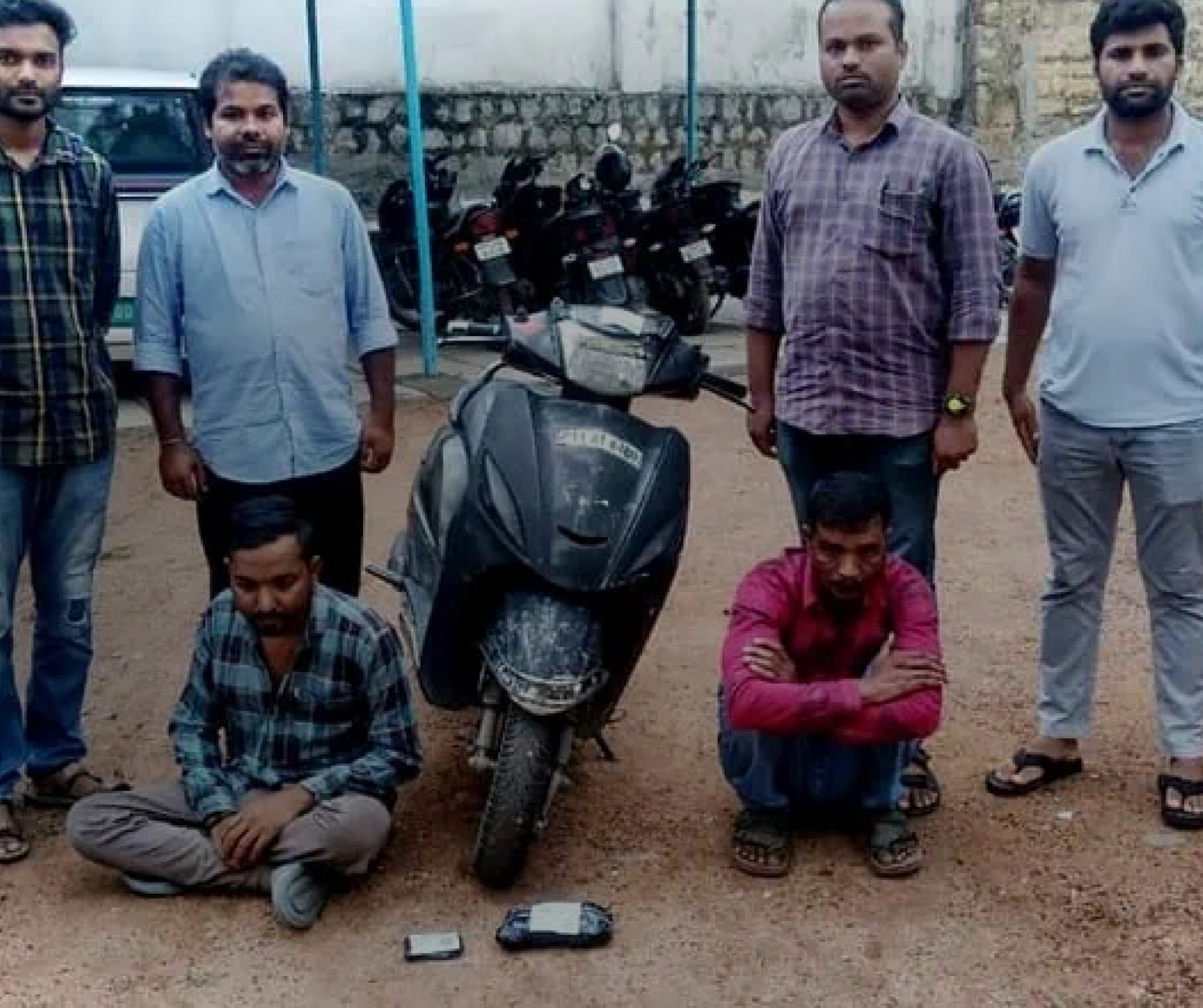 Two individuals were taken into custody in Chandrayangutta with one hundred grams of ganja.