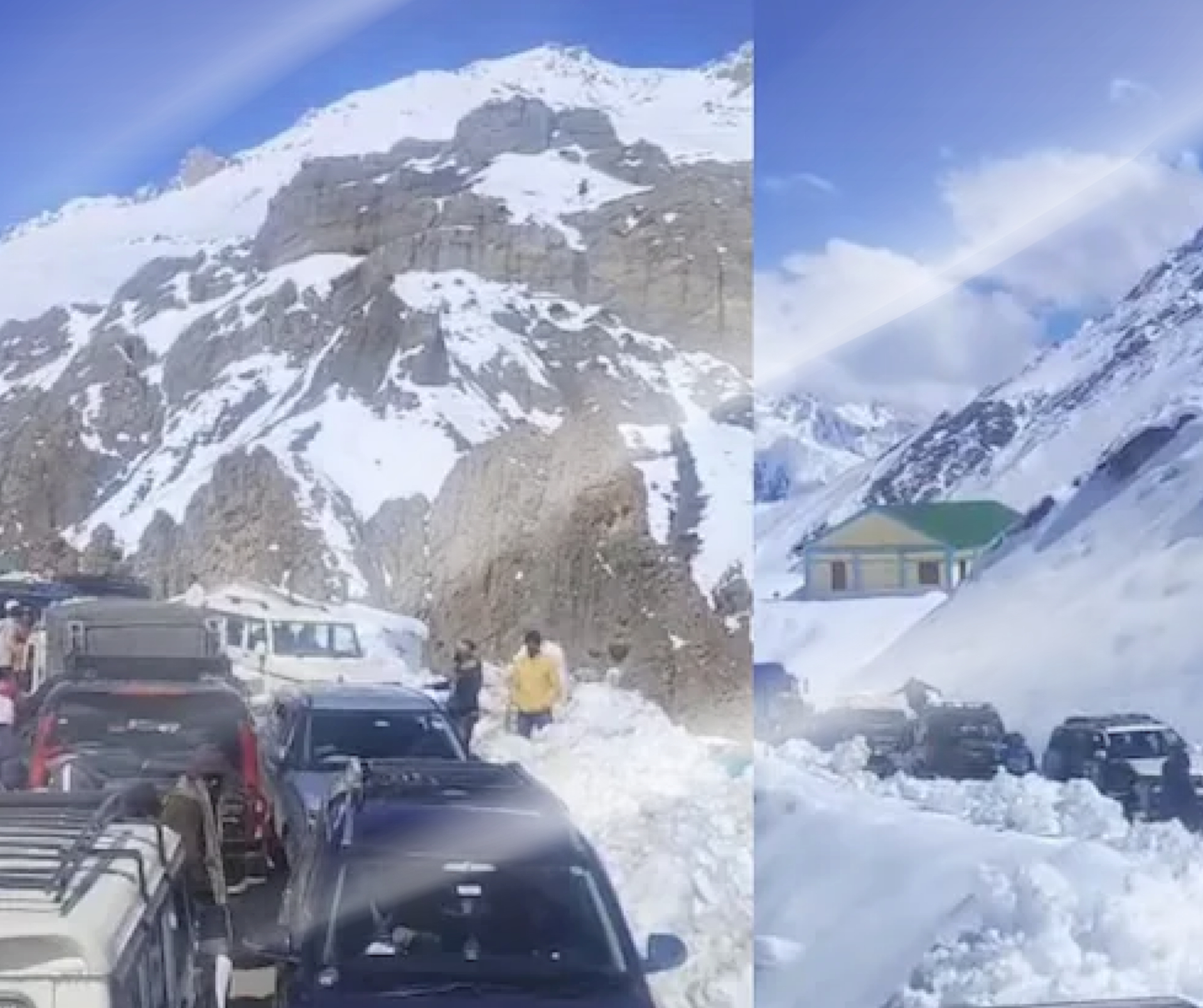 White "Traffic Jam" at 14,500 Feet, Cars Line Up in Adi Kailash's Snow Crown